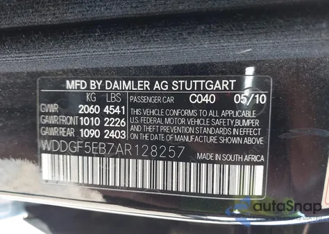 2010 Mercedes-Benz C 300 Luxury/Sport from USA, damaged, VIN WDDGF5EB7AR128257